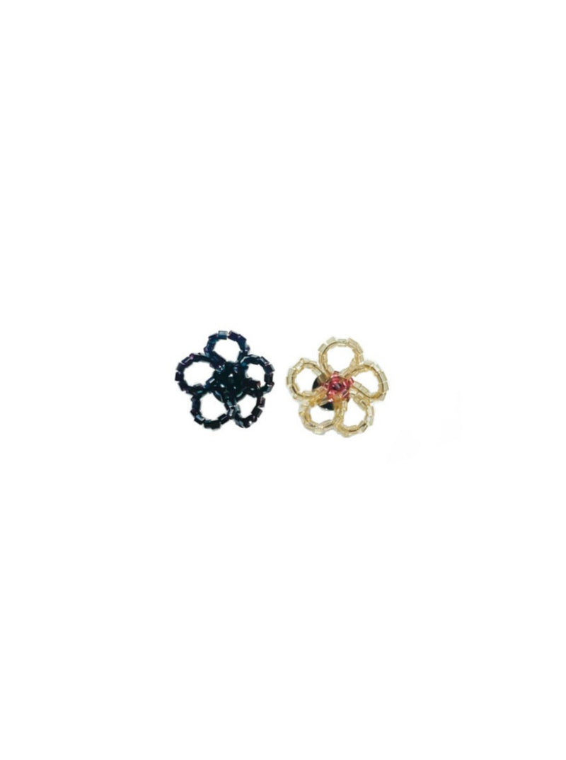 bicolor flower earrings