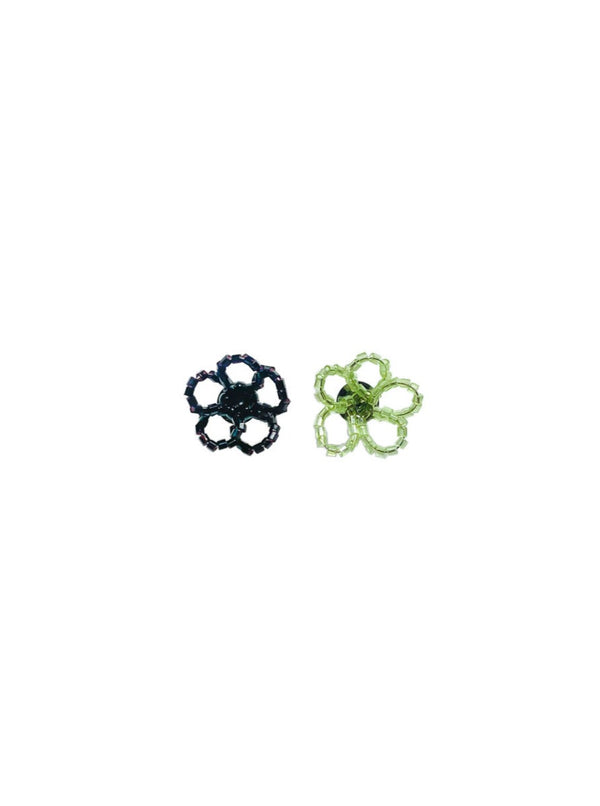 bicolor flower earrings