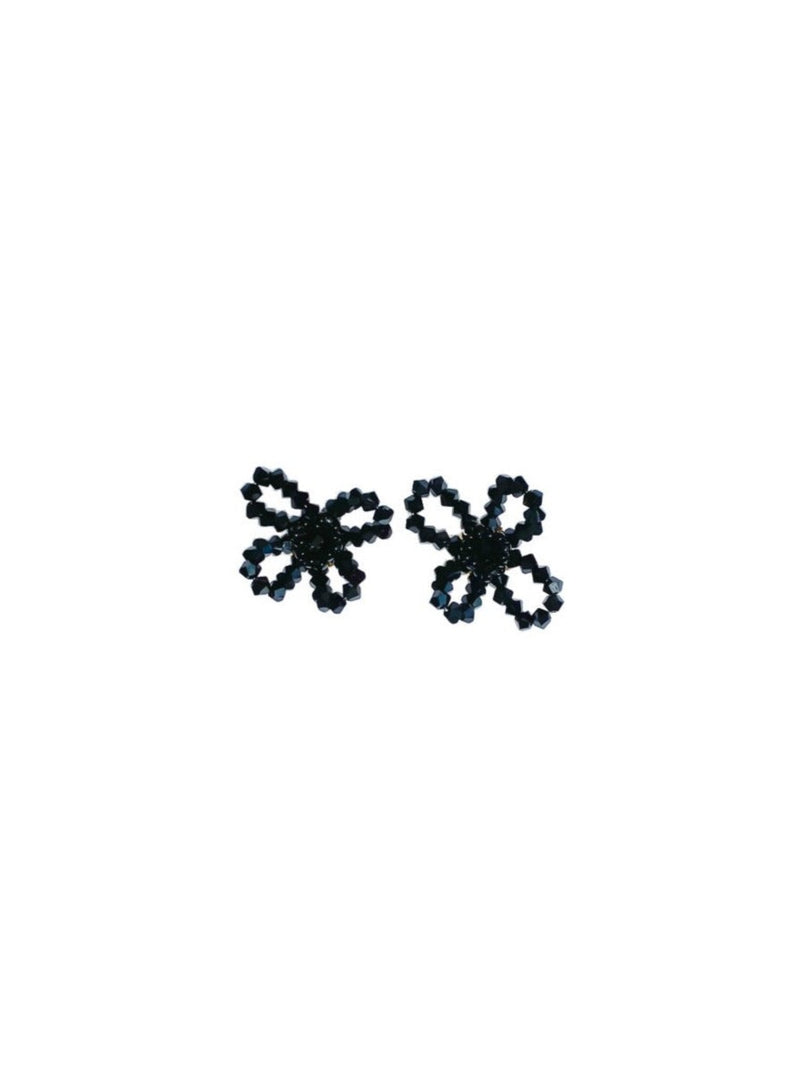 crystal flower earrings