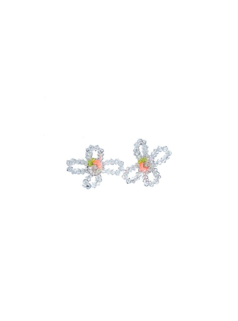 crystal flower earrings