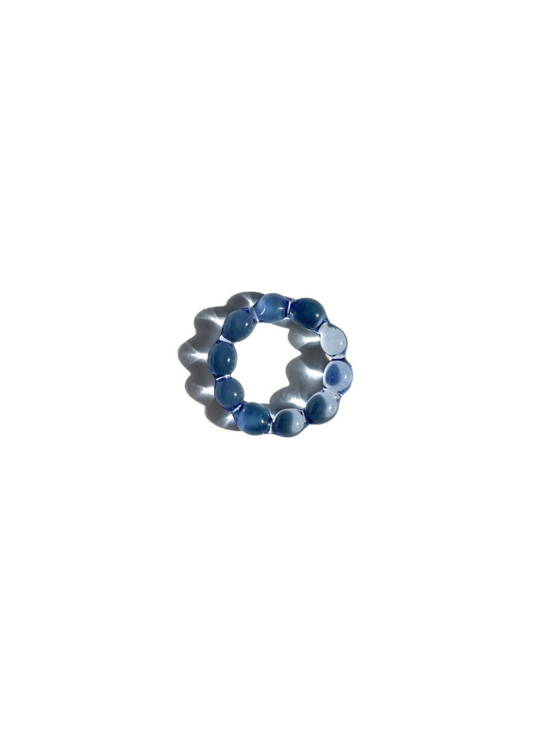 KEANE Small Sphere Glass Ring-blue