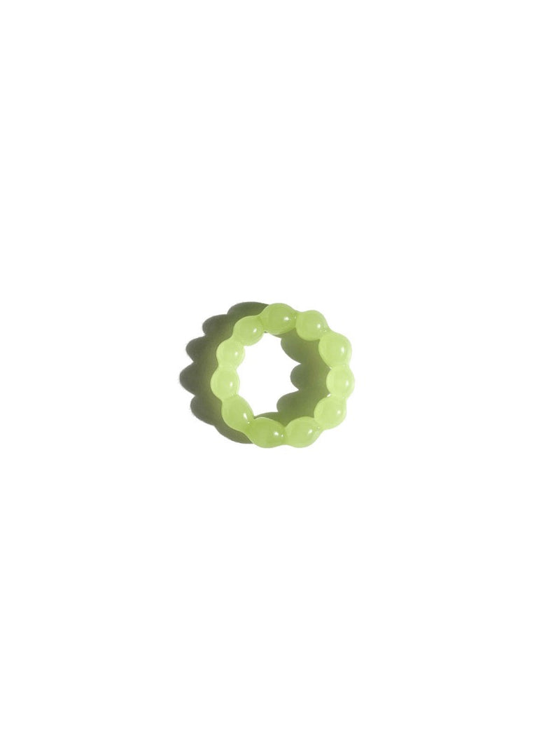 KEANE Small Sphere Glass Ring-light green